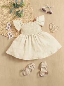 SHEIN Baby Girl Casual And Comfortable Cross-Front Dress