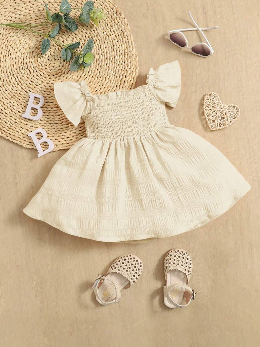 SHEIN Baby Girl Casual And Comfortable Cross-Front Dress