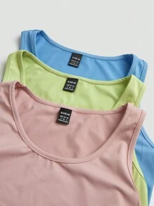Flirla Conjunto De Vestido De Tres Colores De Estilo De Chaleco De Cuello Redondo Hueco Para Mujeres
