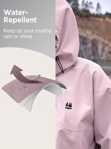 In My Nature Của phụ nữ Dây rút Phù hợp thường áo có mũ Ngoài trời Áo khoác - Bụi hồng - Xem 3