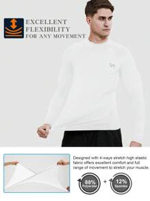 Playera Deportiva Con Mangas Raglán Y Letra Gráfica Para Hombre, Ropa De Gimnasio, Camiseta Básica Para Hombre - Blanco - Ver 4