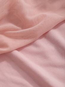 DAZY 女性露肩褶皺上衣 - 藕粉色 - 查看 8