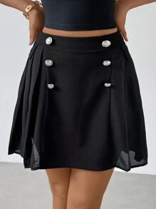 SHEIN Privé Women Black Skirt For Summer