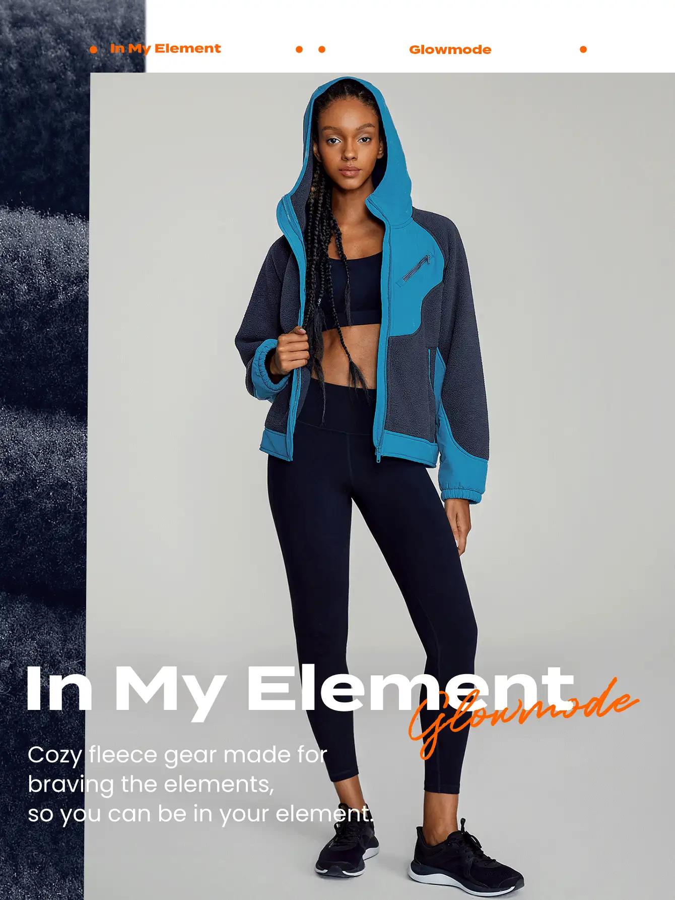 GLOWMODE Polar Fleece Go Beyond Chaqueta Con Capucha Relajada Con Bolsillo, Cómoda Y Cálida - Dark Blue - Ver 7