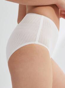 LUVLETTE 3-Pack Cotton Basic High Waist No-Show Women Underwear Panties-White-Comfortable Must-Haves Also Suitable For Teen Girl & Young & Kid