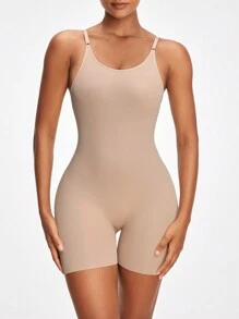 SHEIN Shape Women's Solid Color Slimming Bodycon Cami Bodysuit