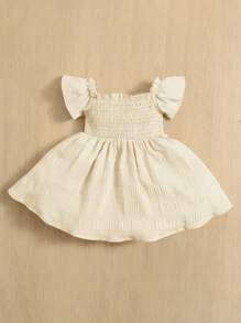 SHEIN Baby Girl Casual And Comfortable Cross-Front Dress