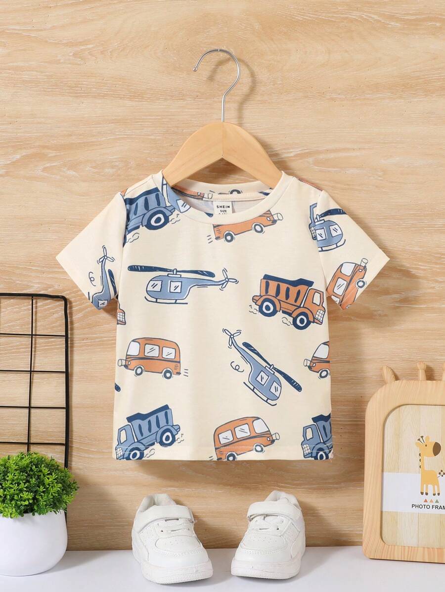 Baby Boy Casual & Comfortable Car Pattern Top