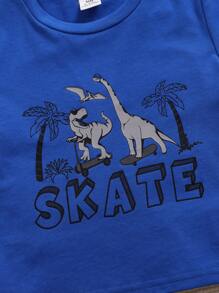 SHEIN Baby Boy 4pcs/Set Casual Knit Tee With Cute & Fun Pattern Short Sleeve T-Shirts - Multicolor - View 5