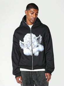 SUMWON Zip Through Hoodie With Front Graphic