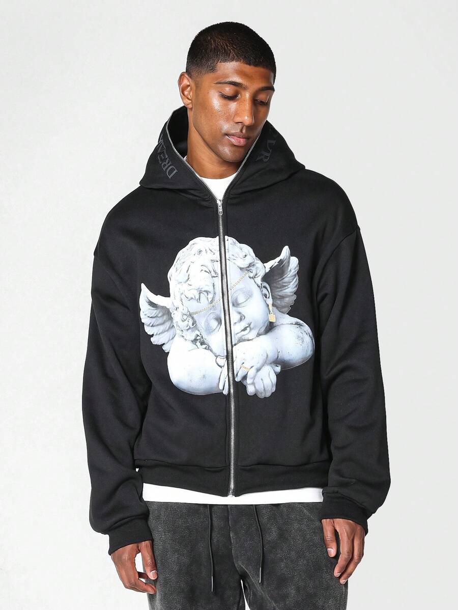 SUMWON Zip Through Hoodie With Front Graphic