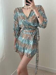 DAZY Women's Floral Printed Shirt And Shorts Set - Multicolor - View 7