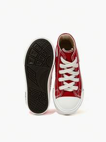 JNSQ Chaussures de canevas rouges polyvalentes et classiques de mode pour enfants, convenant pour la rentrée scolaire