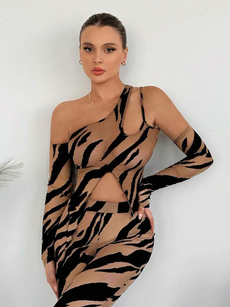 Cross Straps Ruched Bodycon With Asymmetrical Neckline Sexy Birthday Spring Summer Women Date Night Party Bachelorette Party Asymmetrical Hem Slim Fit Women's Top