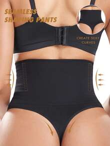 1 Miếng Quý cô Liền mạch Tam giác Máy ép Đồ lót Đối với Eo Điều khiển - màu đen - Xem 2