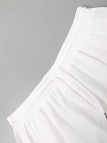 Manfinity Homme 男士純色短袖上衣+短褲套裝 - 白色 - 查看 3