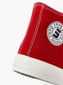 JNSQ Chaussures de canevas rouges polyvalentes et classiques de mode pour enfants, convenant pour la rentrée scolaire