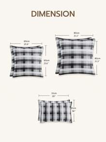 LongNap™ 2 Stück 95GSM dicker Premium-Gingham-vorreitistile Kissenbezüge mit Umschlagverschluss, knuspriges Gefühl und atmungsaktiv für heiße Schlafende, Dekoration für Schlafzimmer Dorm, Schwarz