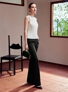 MOTF PREMIUM 珍珠青蛙扣細肩肩帶背心 - 杏色 - 查看 6