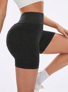 Easithlete 女士無縫運動短褲,附帶口袋 - 黑色 - 查看 3