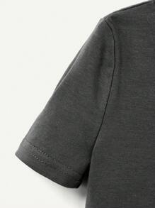 Cozy Pixies Baby Boy Snug Fit Pajama Set, Round Neck Dinosaur Pattern Short Sleeve Top, Solid Color Pants And Top, 4Pcs/Set Homewear Matching Set - Multicolor - View 5