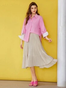 MOTF PREMIUM Falda fruncido unicolor