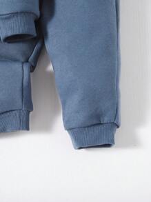 Cozy Pixies Bimbo Pantaloni sportivi e Felpa con cappuccio con grafica lettera con tasca a marsupio