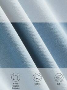 Cozy Pixies Knitted Soft Short Sleeve Letter Printed Round Neck Romper For Baby Boy - Dusty Blue - View 5