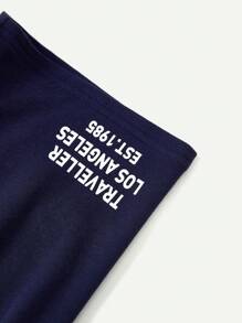 Em bé Con trai Lá thư In Eo dây rút Màu sắc Chặn Giải trí Quần short 2 cái/bộ - Nhiều màu - Xem 7