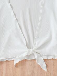 SHEIN Teen Girl's Cami Floral Dress With Front Tie Top Two Pieces Set