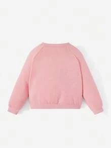 Cozy Pixies Baby Girl Unicorn Print Raglan Sleeve Sweatshirt & Sweatpants - Pink - View 2