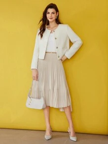 MOTF PREMIUM Falda fruncido unicolor