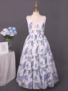 SHEIN Robe de soirée élégante mi-longue pour jeune fille, à bretelles spaghetti sans bretelles, blanche, convient pour les soirées, banquets, anniversaires, représentations et autres occasions