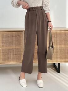 Dazy Designer 女式咖啡棕色彈性腰褲 - 咖啡棕 - 查看 5