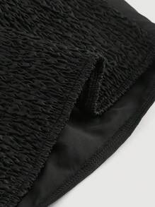 SHEIN MOD Top A Fascia Satinato Nero Aderente Con Collo A Barchetta Per Donna - nero - Visualizzare 4