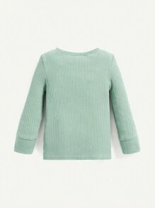 Cozy Pixies Baby Boy Snug Fit Pajamas Round Neck Solid Color Top And Pants Set