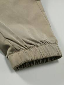 Manfinity LEGND Men's Drawstring Waist Cargo Pants - Khaki - View 5