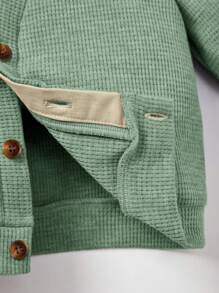 Cozy Pixies 嬰幼兒男童長袖前開衫,具彩色對比色領口和前2合1扣環設計 - 彩色 - 查看 8