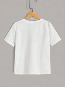 SHEIN Leap Crew Cậu bé Tween 4pcs Áo phông trơn - Nhiều màu - Xem 11