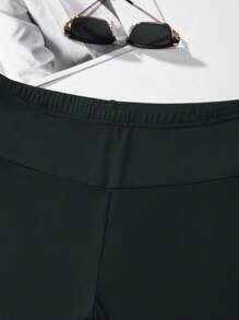 SHEIN Unity Cao eo Quần short Xà cạp - Màu xám đen - Xem 3