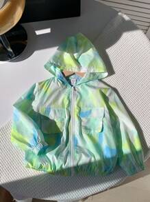 SHEIN 1pc Young Boys' Macaron Color Series Dyeing Hooded Anti-Uv Jacket,Casual & Fashionable & Breathable & Soft Comfortable Versatile Jacket For Spring - Multicolor - View 7