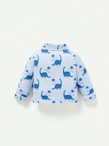 Cozy Pixies Baby Boy Cartoon Graphic PJ Set - Blue - View 2