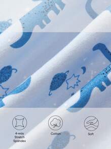 Cozy Pixies Baby Boy Cartoon Graphic PJ Set - Blue - View 8