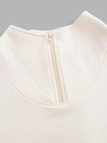 Gameset SHEIN Sport 女裝純色立領戶外運動服 - 米色 - 查看 6