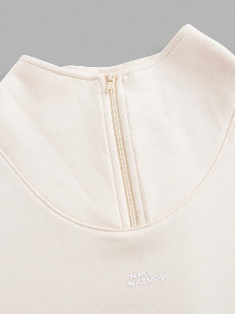 Ladies' Solid Color Stand Collar Outdoor Sweatshirt