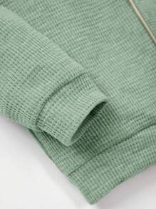 Cozy Pixies 嬰幼兒男童長袖前開衫,具彩色對比色領口和前2合1扣環設計 - 彩色 - 查看 6