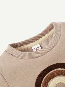 Cozy Pixies 針織柔軟休閒彩虹圖案圓領休閒袖套嬰兒女士汗衫