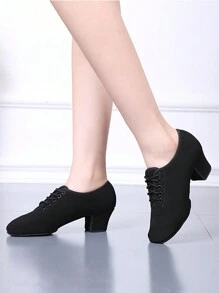 黑色軟底爵士舞和拉丁舞鞋適用於各種舞蹈風格 - 黑色 - 查看 3