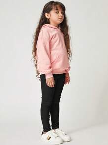 Tween Girls' All-Match Versatile Slim-Fit Cotton Leggings - Black - View 4