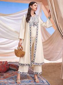 Al Najma Bộ đồ 2 món áo vest và quần blazer in họa tiết cho nữ - Nhiều màu - Xem 2